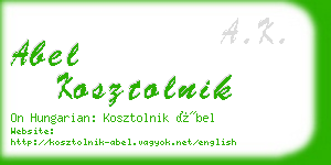 abel kosztolnik business card